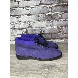Daniel Green Leisure Footwear Purple Suede Lace Ankle Boots Women Sz 7M US/38EU
